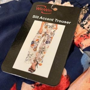 Slit accent trousers
